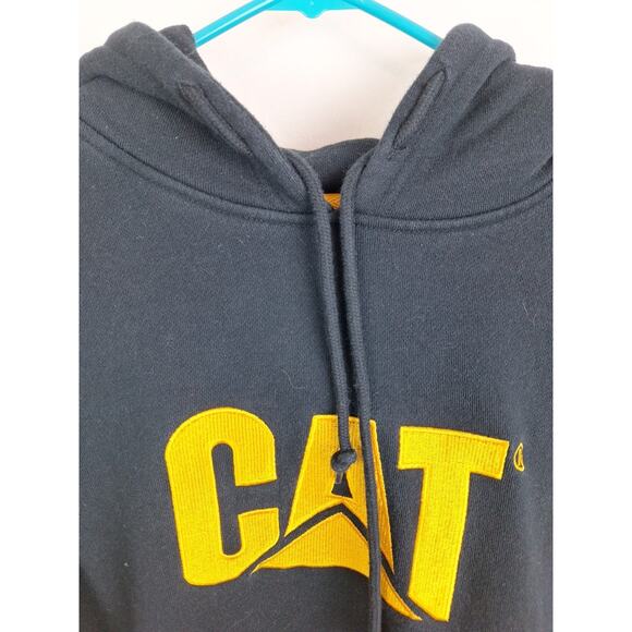 Caterpillar Men's Size Medium Black Logo Embroidered Hoodie Sweatshirt - Picture 2 of 6